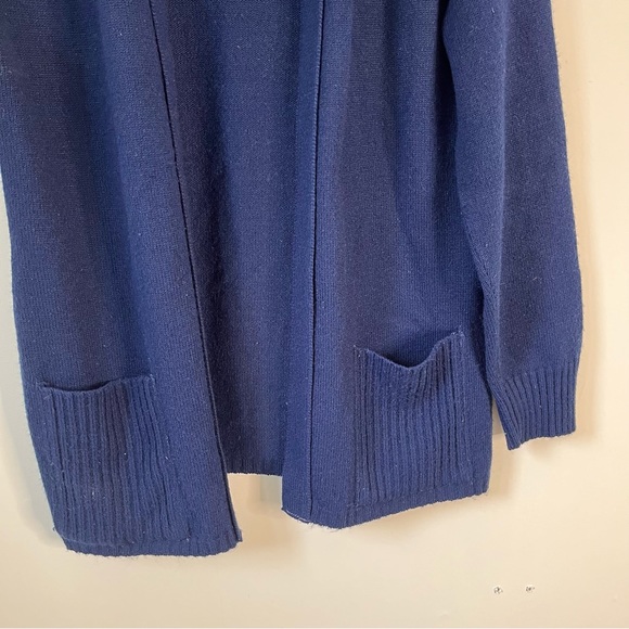 Vintage Sears Navy Blue Open Front Sweater Cardigan with Pockets - Picture 9 of 11